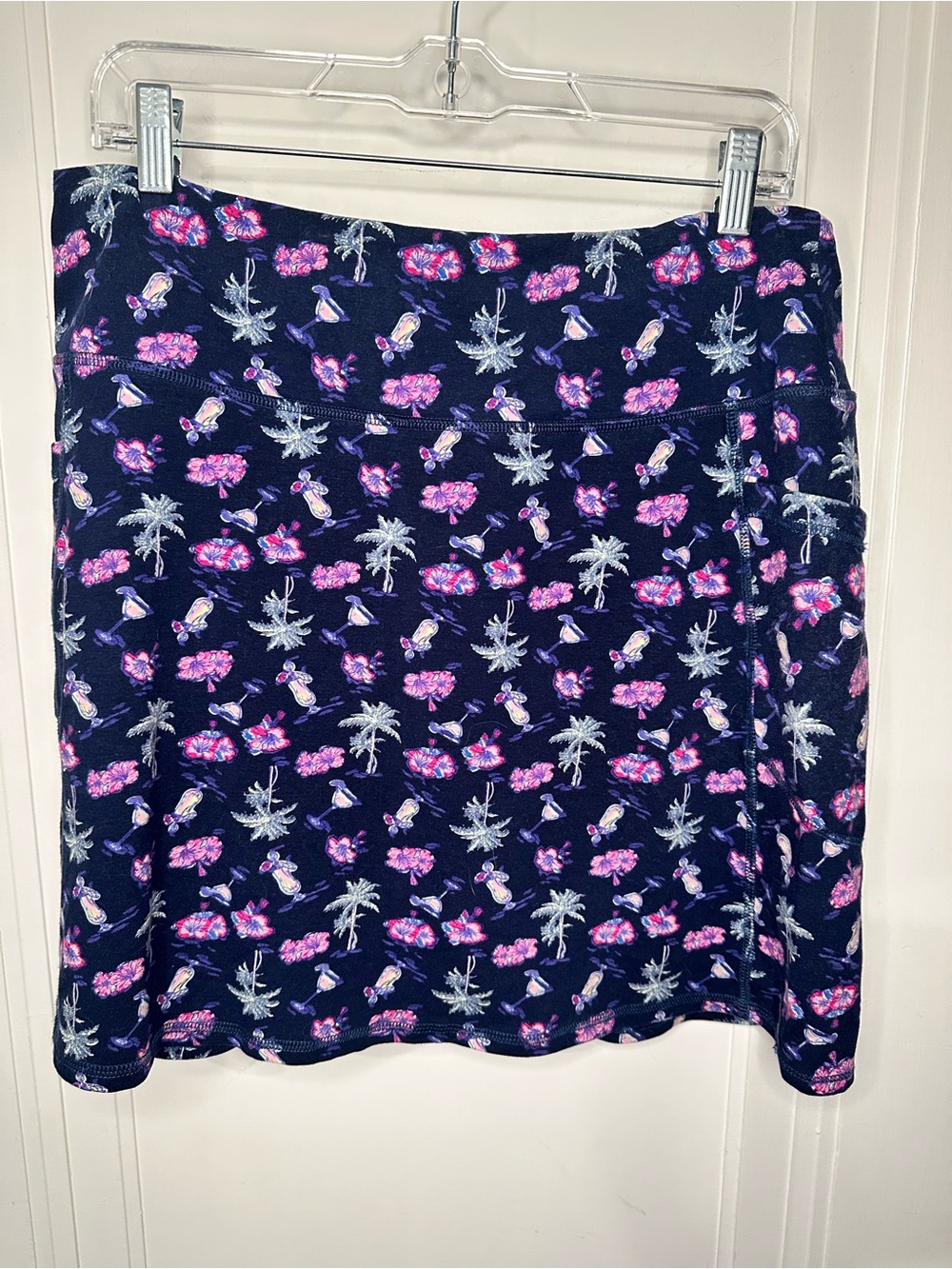 Intro Love the Fit Navy Tropical Floral Skort with Pink Accents